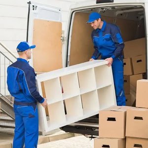 man and van moving a cabinet